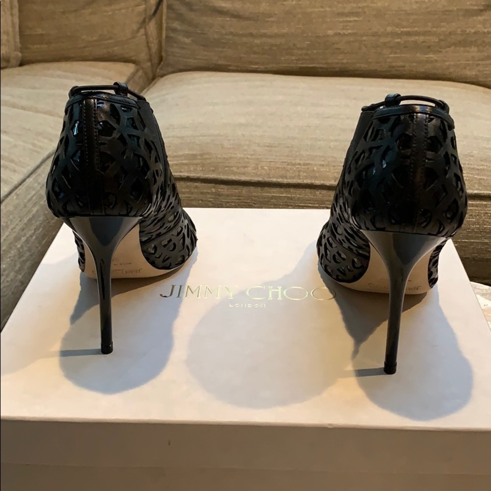 Jimmy Choo NWT Laser Cut Peep Toe Bootie 38 - Picture 4 of 13